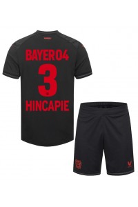 Bayer Leverkusen Piero Hincapie #3 Jalkapallovaatteet Lasten Kotipeliasu 2023-24 Lyhythihainen (+ Lyhyet housut)